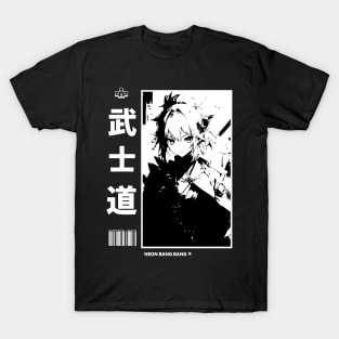 Bushido Japanese Samurai Streetwear Anime Girl Manga Aesthetic T-Shirt